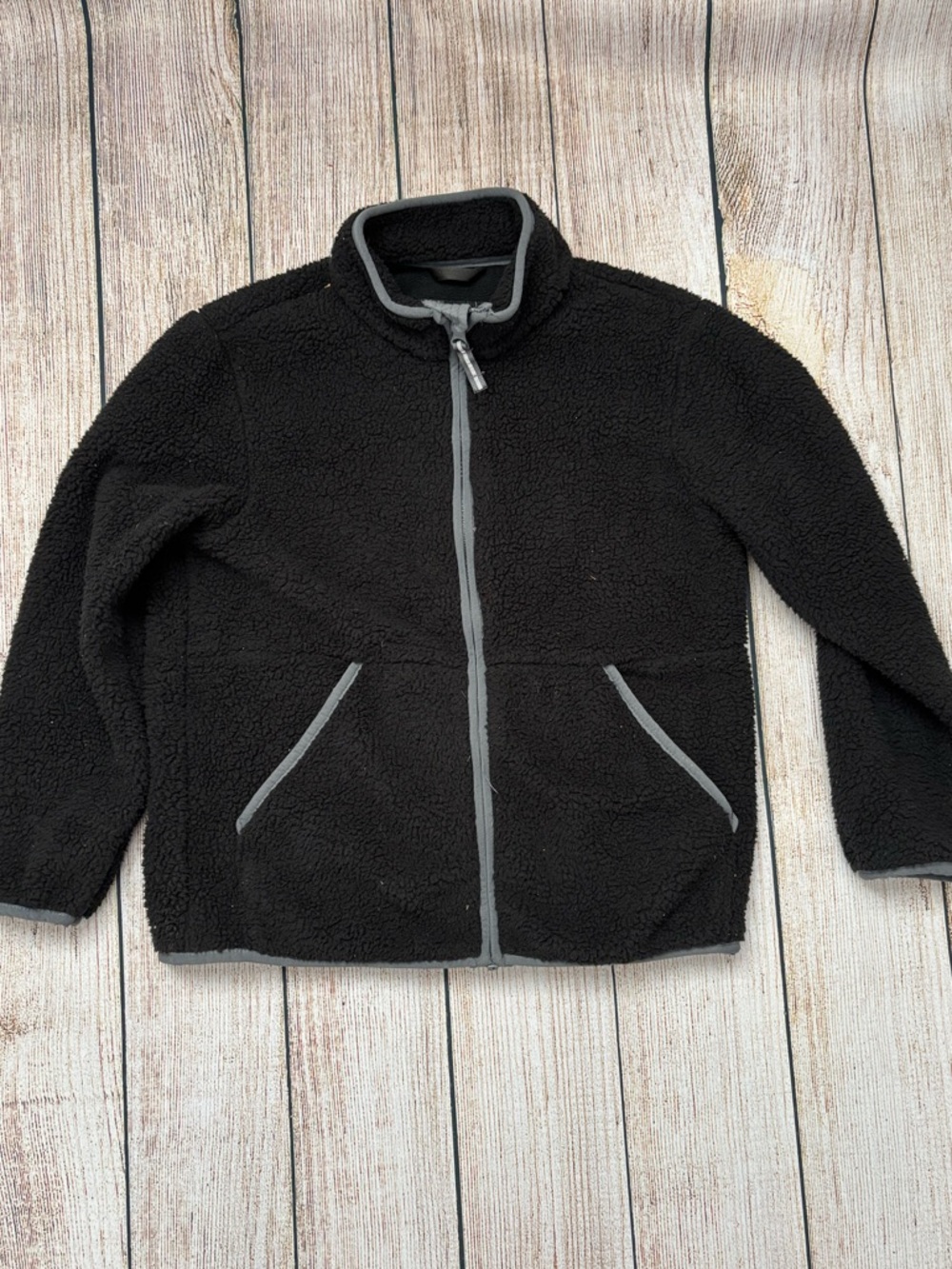 Cat & Jack Black Sherpa Fleece Jacket - Cozy Zip Front